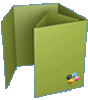 Taufkarte, gefalzt auf DIN A7, 12-seiter (Wickelfalz)
